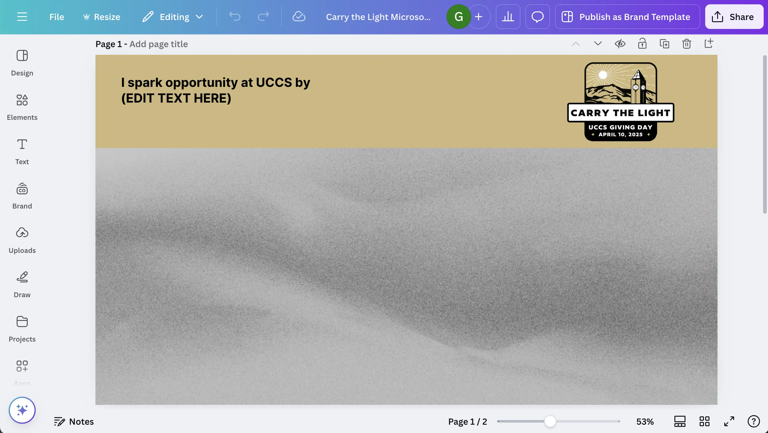 Screenshot of Canva Teams template